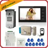 Sistema de intercomunicación para teléfono y puerta, pantalla táctil de 7 pulgadas, vídeo en Color, 1 Monitor + 1 cámara LED de acceso RFID + cerradura de puerta de Control eléctrico ► Foto 1/6