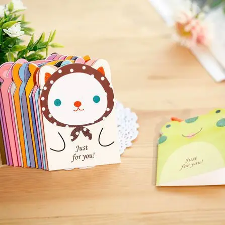 

1Pcs New Little fresh animals Mini Greeting Card Postcard Birthday Letter Envelope Gift Card Set Message Card E0374