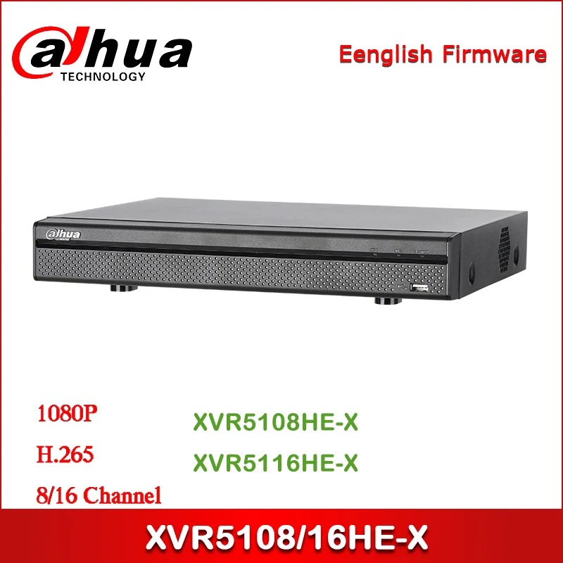 Dahua XVR5108HE-X XVR5116HE-X 8/16 канальный Penta-brid 1080P Мини 1U Цифровой видеорегистратор поддерживает HDCVI/AHD/TVI/CVBS/IP