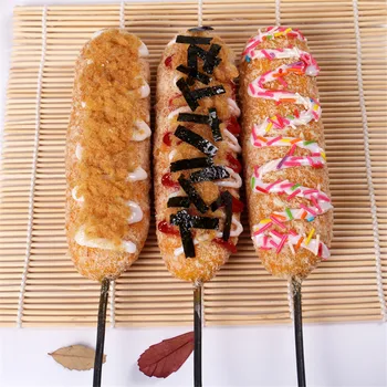 

Korean hot dog stick model props simulation food hot dog cheese stick sample model big cheese stick brushed food model custom