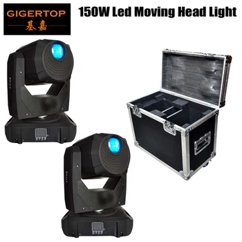 

2IN1 Road Case Pack LED 150W DMX512 For Stage Light Disco DJ Church Wedding Party Show Live Concert Moving Head Lighting