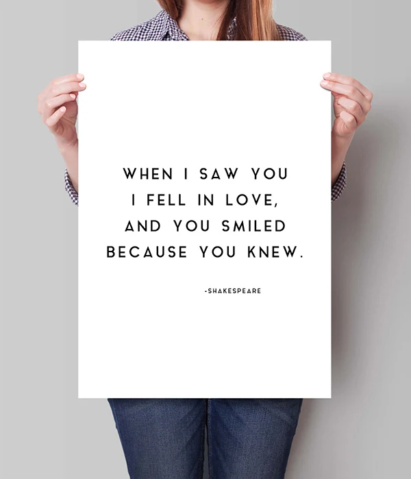 William Shakespeare Quote - Sophisticated Art - Love Print, Gift for Lovers - Bedroom Decor - Wall Decor - Awesome Quote - Typography Print