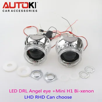 

Free Shipping 2.5inch HID Bi-xenon Projector Lens RHD/LHD with Led Angel Eyes Shroud for Auto Headlight H1 H4 H7 H11 9005 9006
