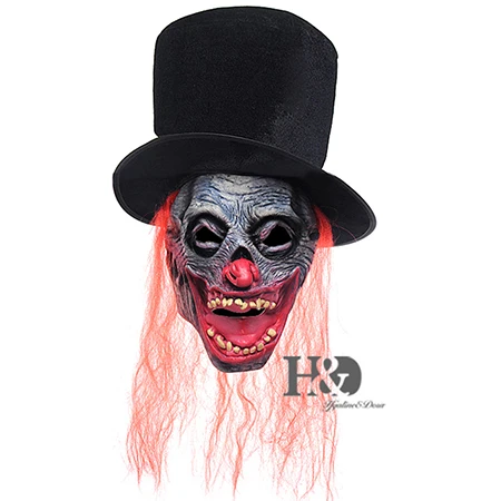 Новинка, маска клоуна на Хеллоуин с красными волосами, головной убор, костюм для вечеринки, косплей 22,5*13,5 дюймов - Цвет: M1605921