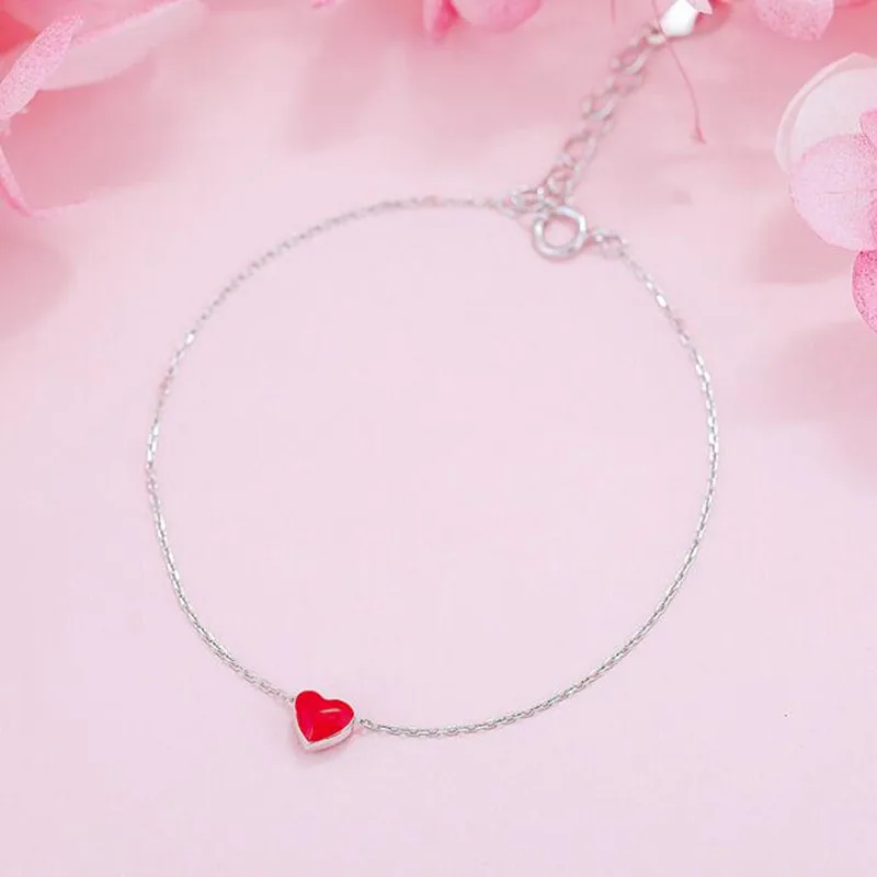 Us 4 29 42 Off New Fashion Jewelry Beautiful 925 Sterling Silver Bracelets Love Red Heart Simple Personality Sweet Sb65 In Charm Us 4 29 42 Off New Fashion Jewelry Beautiful 925 Sterling Silver Bracelets Love Red Heart Simple Personality Sweet Sb65 In Charm