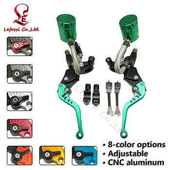 

8 Colors Green 7/8" 22mm Universal Motorcycle Hydraulic Brake Clutch Master Cylinder Fluid Reservoir Pump 17mm Piston Left&Right