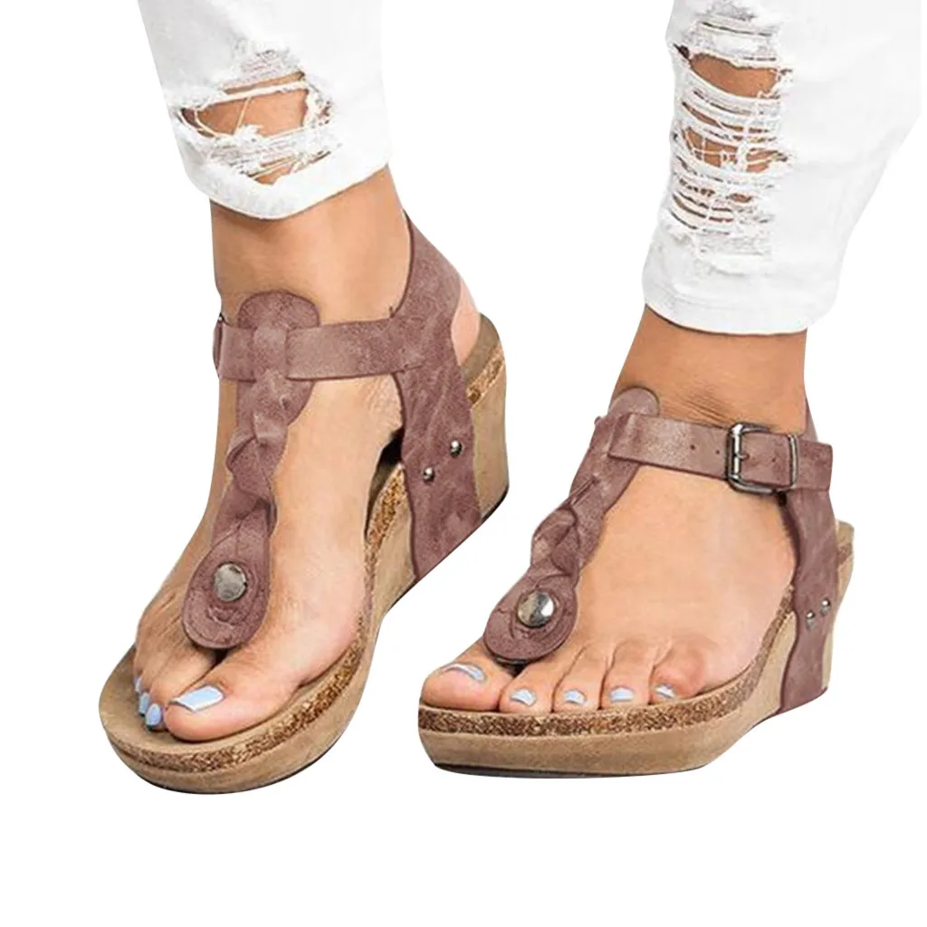 

Casual Sandals Women Shoes Summer 2019 Fashion Flip Flops Buckle Strap Wedges Sandals Platforms Shoes Sandalias Mujer 2019