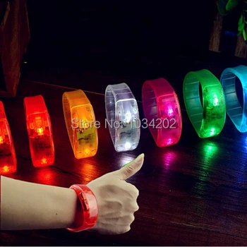 

Voice Control Sound Activated Sensor LED Flashing Bracelet Glowing Shining Bracelets Bangle WristBand Wrist Strap many colors