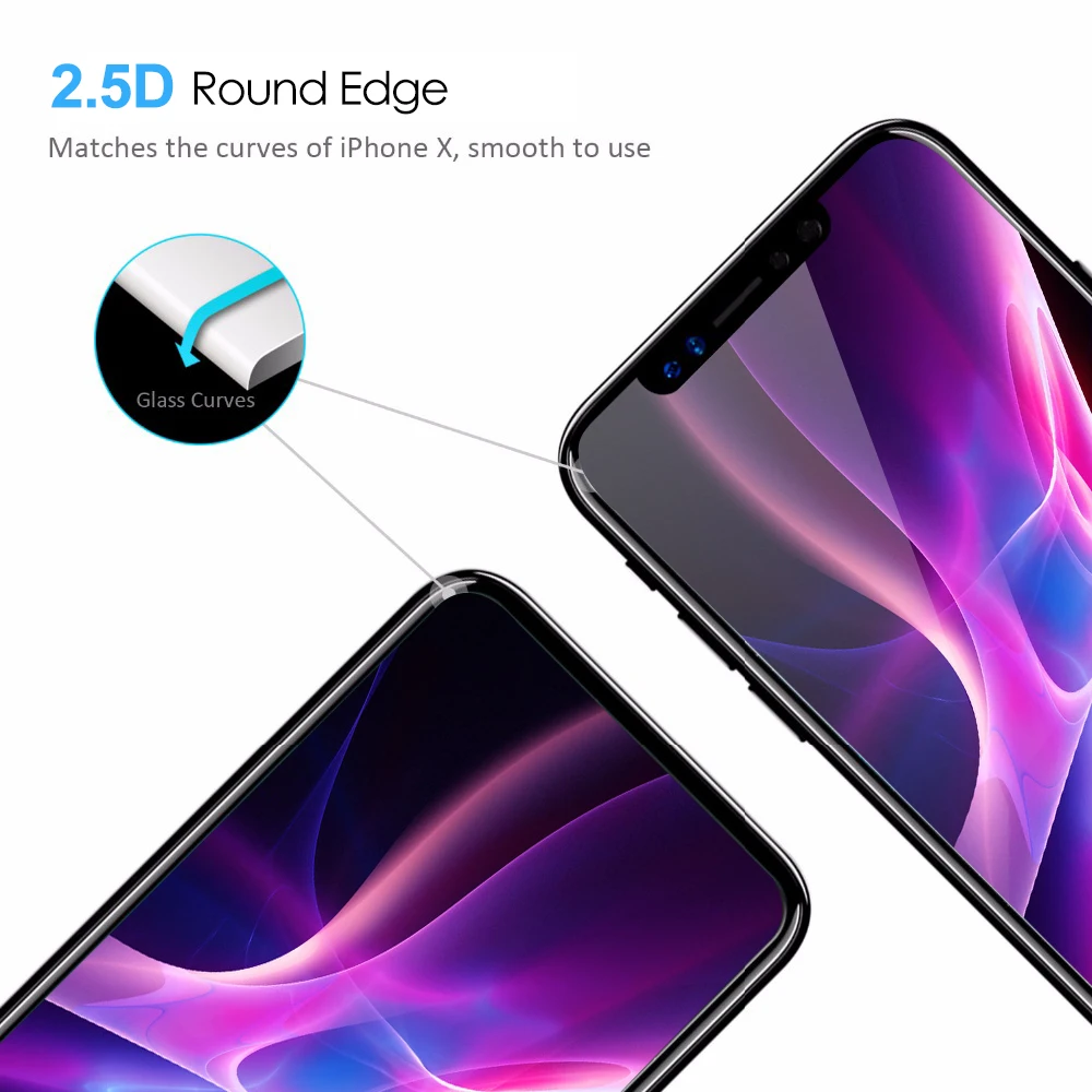 2PCS-ICHECKEY-Screen-Protector-for-Apple-iPhone-X-Ultra-Clear-2-66mm-Transparent-Reinforced-Curved-Coverage (1)