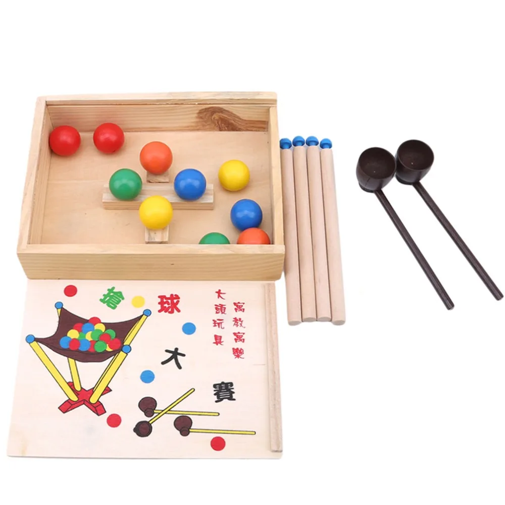 Children Creative Ball Games Toy Ball Wooden Box Grab The Ball Competition Learning Education Toys For Children