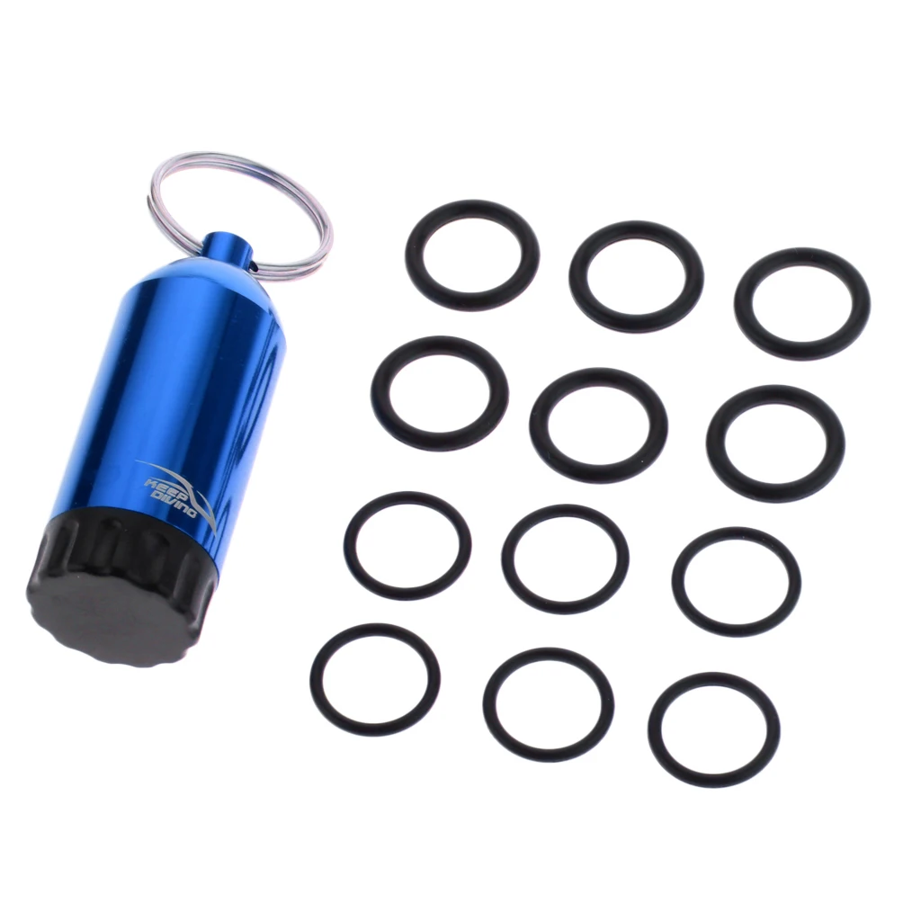 Mini Aluminum Scuba Dive Diving Tank Keychain with 12 O Rings and Brass Pick Swimming Diving Water Sports SCUBA Snorkeling