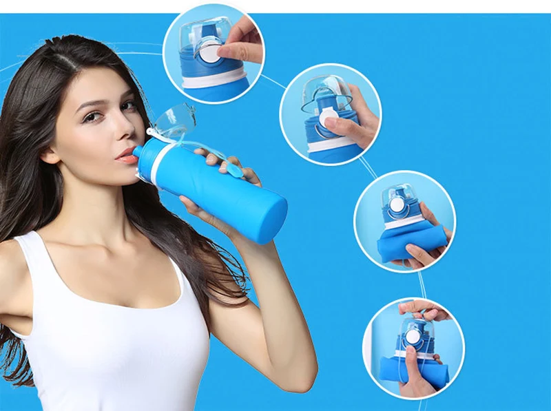 750ml Food Grade Silicone Cycling Bottle Foldable Bicycle Outdoor Sport Water Kettle Hiking Climbing Cup Bicycle Hydration U0088 (5)