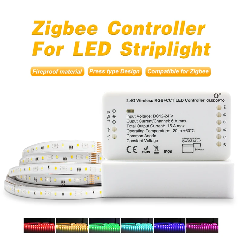 

Zigbee3.0 ZLL DC24v smart LED Strip and rgb+cct ZIGBEE controller for RGB+CCT waterproof strip light work with Amazon echo plus