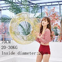 Inflatable Crystal Transparent Swimming Ring Adult Child Shiny Glitter Giant Pool Party Float Toys Sequin Lifebuoy High Quality - Цвет: gold 70