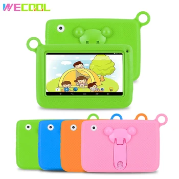 

7 inch WeCool Children Tablet PC with Silicon Bracket Case Android 4.4 OS Quad Core 8GB HD Screen Kids EDU Games PAD 4 colors
