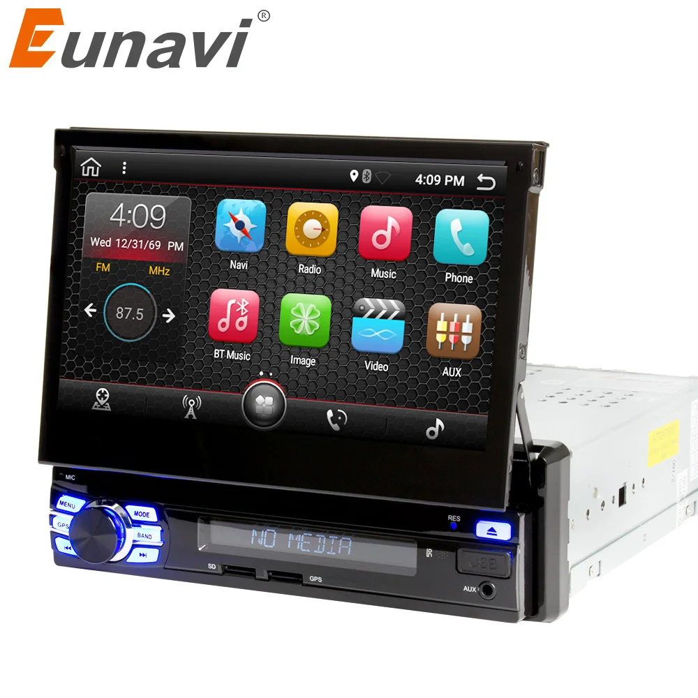 Eunavi Single 1 Din 7 Android 7 1 Quad core font b Car b font PC