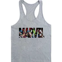 Универсальная мужская майка MARVEL для бодибилдинга, фитнеса, бодибилдинга, без рукавов, Брендовые повседневные рубашки, Мужская майка