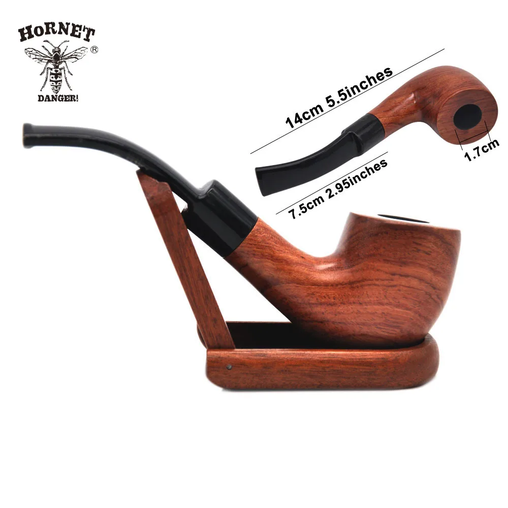 

[HORNET]Smokey Tobacco Smoking Pipe Premium Handcrafted Red Wood Pipe,Durable & Stylish Design, Vintage Smoking Accessory