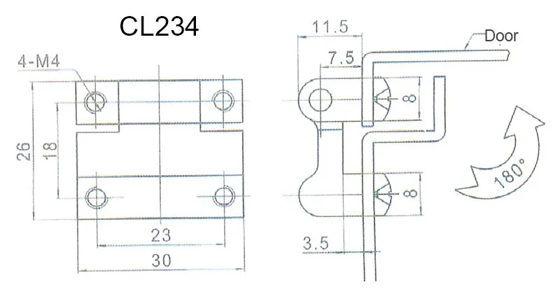 2 шт Черная дверная петля CL234 мебельная арматура из цинкового сплава угловые петли 30x26 мм сверхпрочные дверные стыковые петли для шкафа