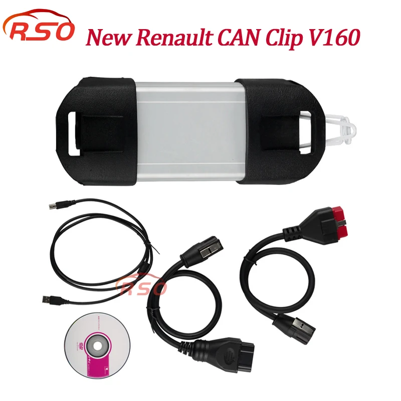 dhl free V160 for Renault Can Clip Full Chip OBD2 Diagnostic Tool for Renault Can Clip Scanner Multi-Languages Can Clip V160