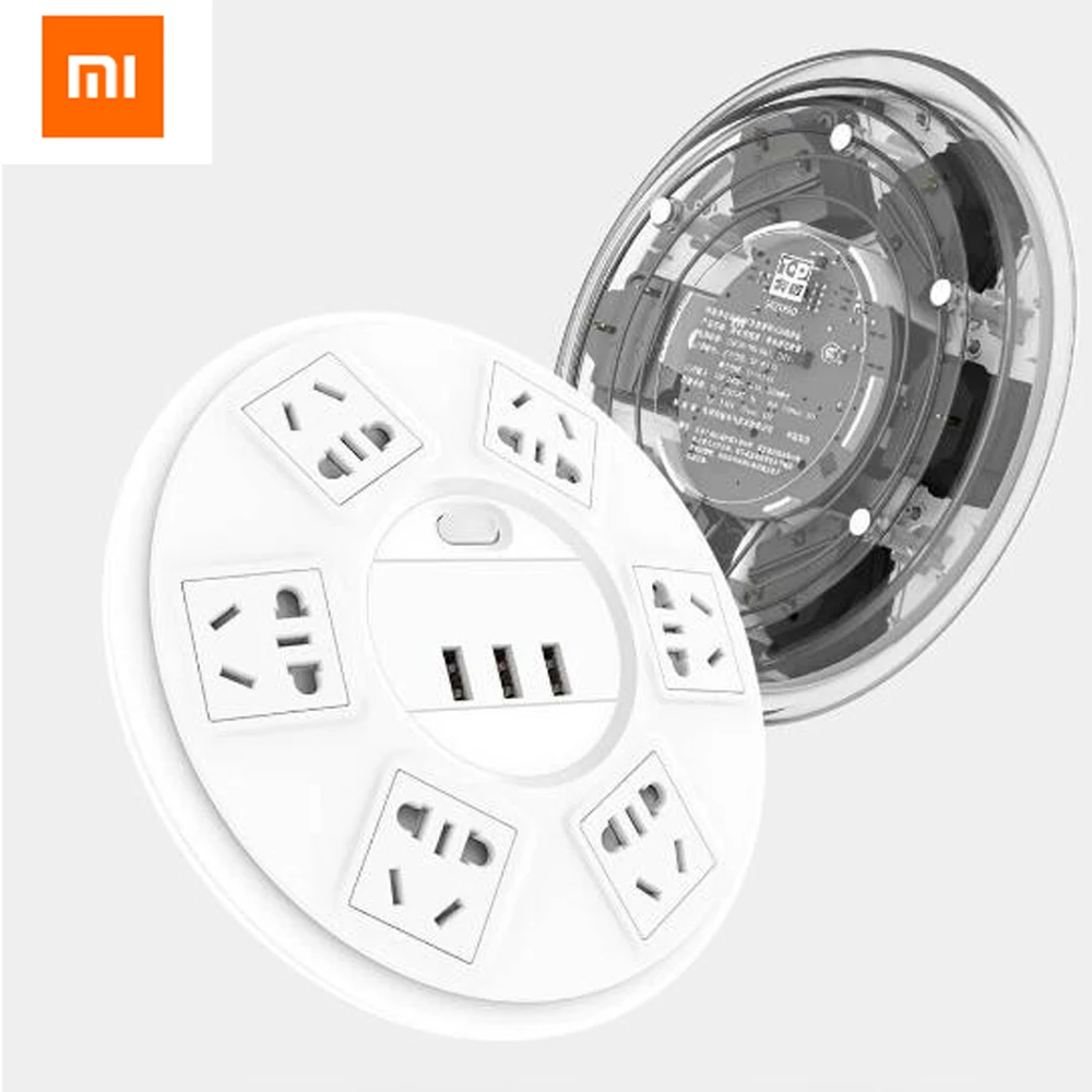 Новые оригинальные Xiaomi электрическая розетка 6 позиций монтажная плата с 3USB длина линии 1,8 м