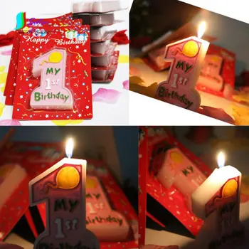 

DIY Cake Birthday Party Supplies Digital Candles Birthday Number 1 Oversized Happy Birthday Angel Trojan Candle S188P