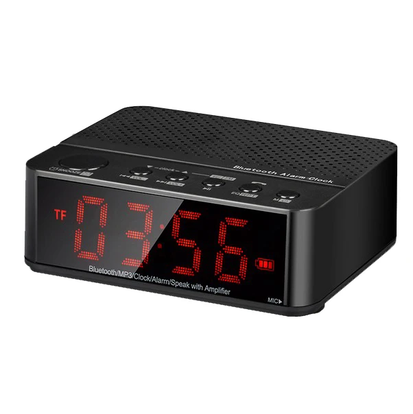 XHD D 1 wireless portable bluetooth alarm clock speaker with FM radio