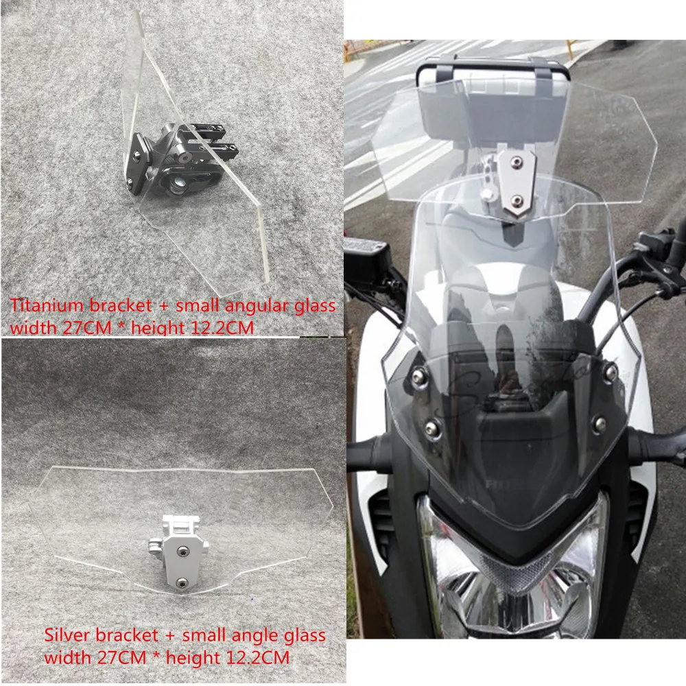 Motocicleta para Kawasaki Modificado Moto Windshield Ventosa Ajustável Universal Brisa da Bmw Ducati Honda Ktm 6 Modificado moto pára brisa ajustável universal da