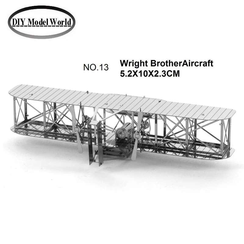 Wright BrotherAircraft 3D puzzle DIY metal plane model jigsaw free shipping best birthday gift for kids