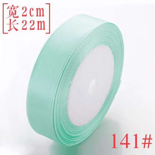 25 Yards/roll) 6/10/15/20/25mm Single Face Satin Ribbon Wholesale Wedding Christmas Gift Box Package Cake Baking Decoration - Color: Water green