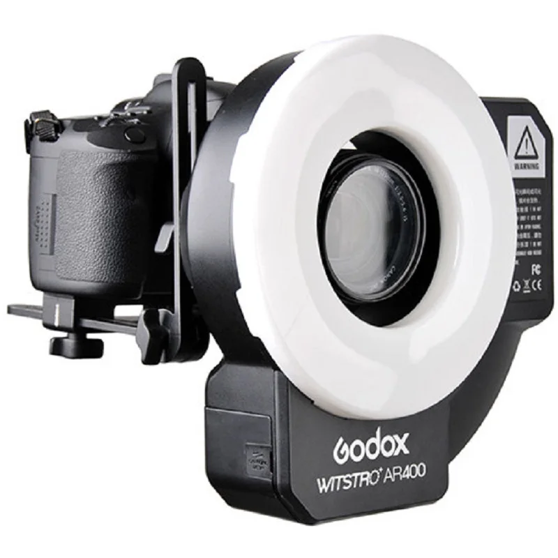 

Godox Witstro Ring Flash AR400 with Orginal Li-ion battery 4500mAH HSS 2in1 Speedlite LED Light for Canon Nikon DSLR Camera