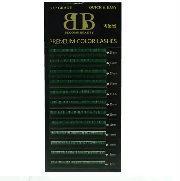 

Super quality mixed length green color tray lash for eyelash extensions free shipping