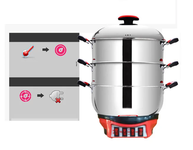 Пароварка из нержавеющей стали, электрическая плита, бытовая жарка, жаровня, Жарка на пару, Варка, кипячение 4/4. 5/5/5 л