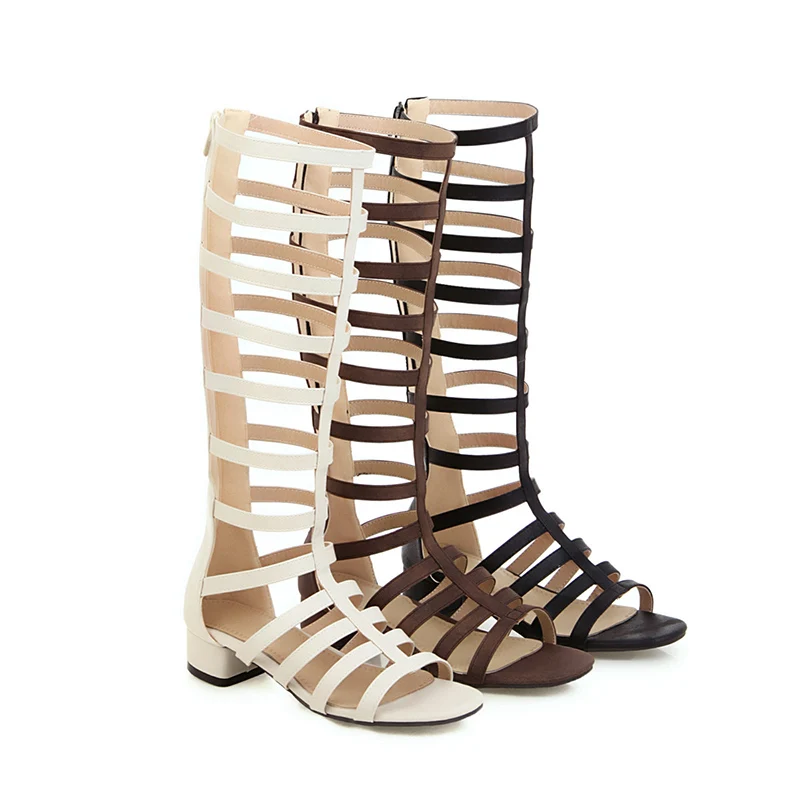 WETKISS Gladiator Sandals Women 2019 New Summer Sandals Thick Low Heels Zip Shoes Female Open Toe Fashion Casual Shoes Female