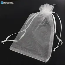 Дорин коробка Лидер продаж-платье из органзы холст пакетик для свадебных подарков Белый 15x10 см, 50 шт в наборе(B24676