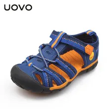 Uovo New Kids Обувь с закрытым носом для мальчиков спортивные сандалии пляжные Пеший Туризм Sandalias Ninas Детская летняя обувь Дети Обувь с закрытым носом