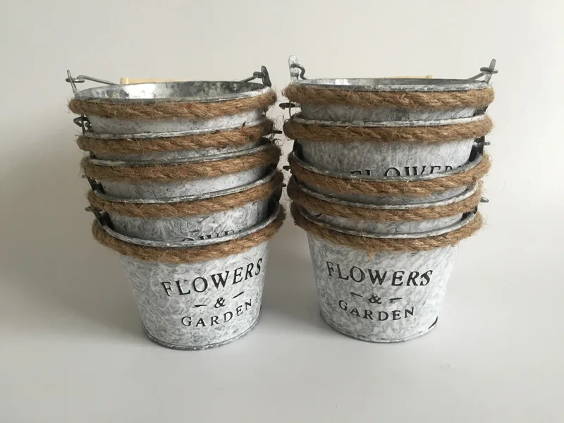 20Pcs/Lot D10XH8CM Wholesale Cheap Planter Round Iron Buckets Succulent