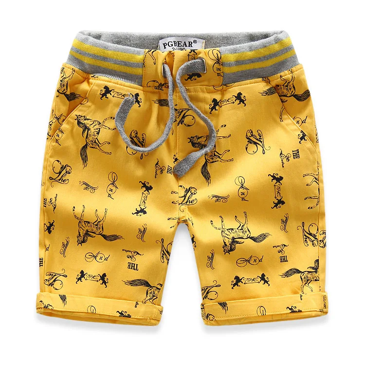 New 2018 Active Children boys Shorts Cartoon horse Printing Motion Boy
