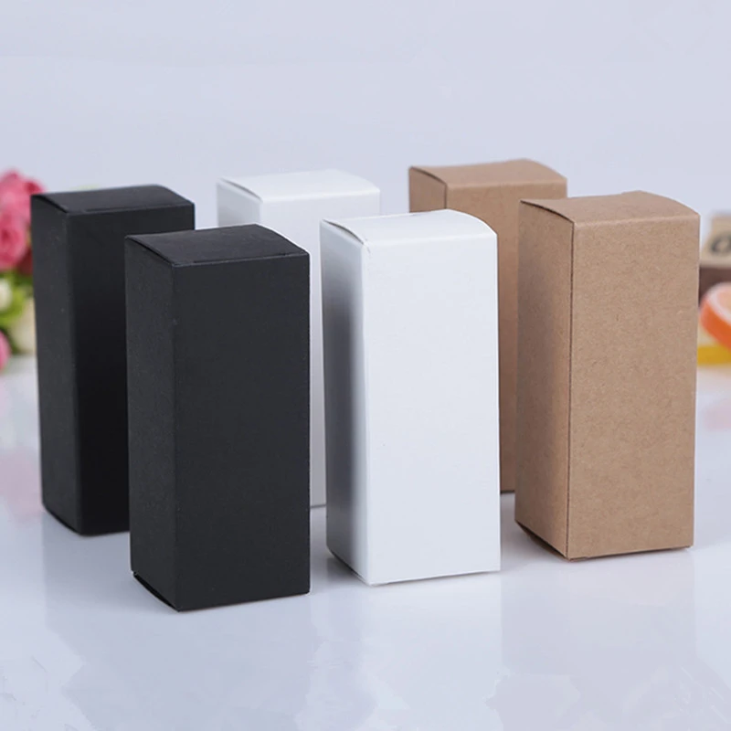 Download 100pcs 10ml To 100ml 18mm Rubber Head Dropper Essential Oil Bottle Packaging Box Cosmetics Kraft Carton White Black Paper Box Refillable Bottles Aliexpress
