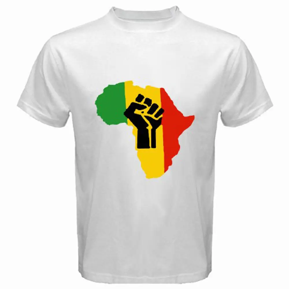 Clever Shirts O Neck Short Sleeve New AFRICA POWER Rasta Reggae Music ...