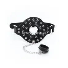Sex Games Fetish Oral Gag Deep Throat Mouth PU Mouth Gag O-Ring With Cover Adult Sex Toy