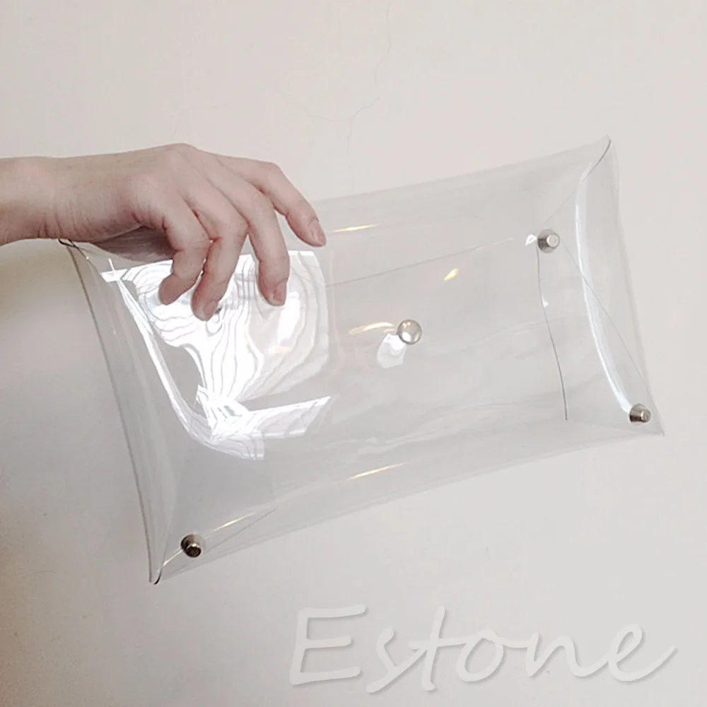 

Transparent Fashion Designer Unisex PVC Envelope Clutch Clear Color Bag Handbag