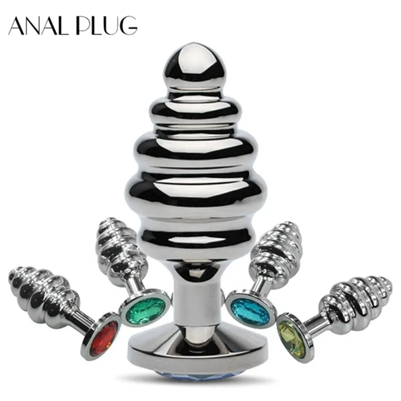ANAL PLUG Stainless Steel Butt Plug Anal Massager Spiral Beads Stimulation Thread Anus Sex Toy for Adult Men and Women | Красота и