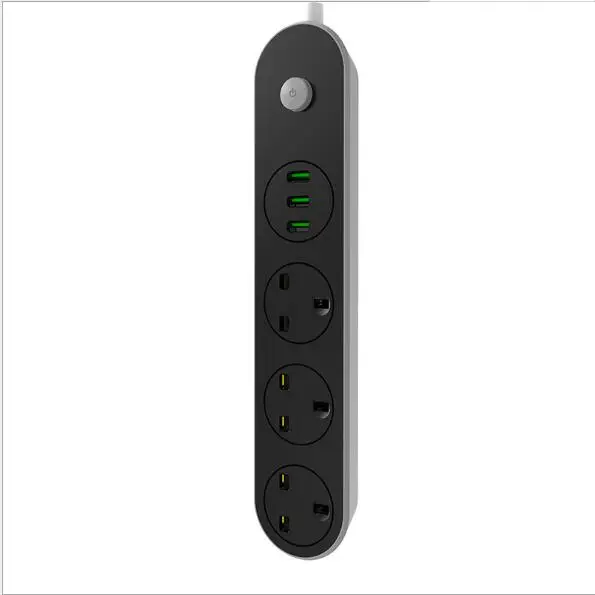 LDNIO SK3661 Великобритания Plug 3USB Порты разъем расширения Smart Зарядное устройство переменного тока конвертер розетки 10A 250 Вт Универсальный Мощность полосы