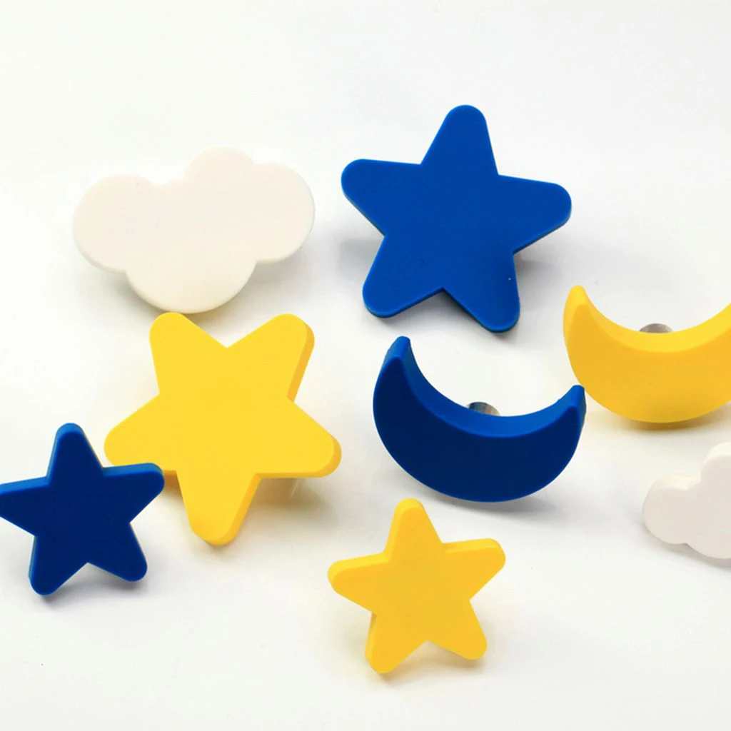Kids Drawer Cabinet Pulls Room Knobs and Handles Cloud Shaped Cartoon Furniture Handles Plastic  Cloud Door Knob- L/S