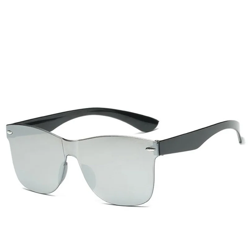 LeonLion, цельные солнцезащитные очки, женские цветные ретро модные солнцезащитные очки без оправы, Женские винтажные Роскошные Брендовые очки - Цвет линз: Black White
