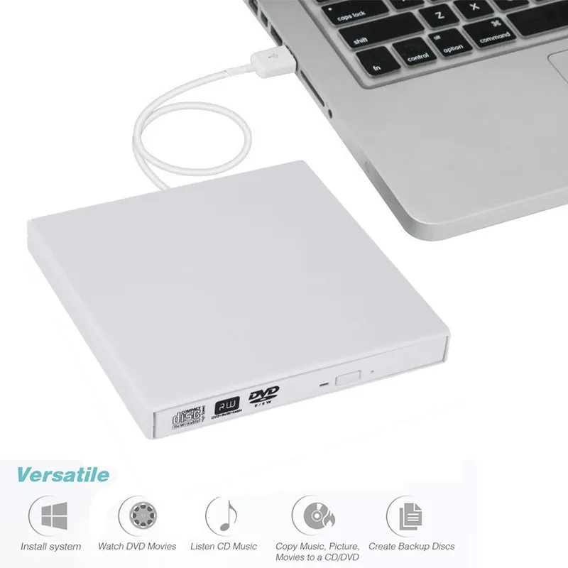 Внешний оптический привод KuWfi USB 2 0 для DVD дисков прибор записи компакт дисков/DVD rom