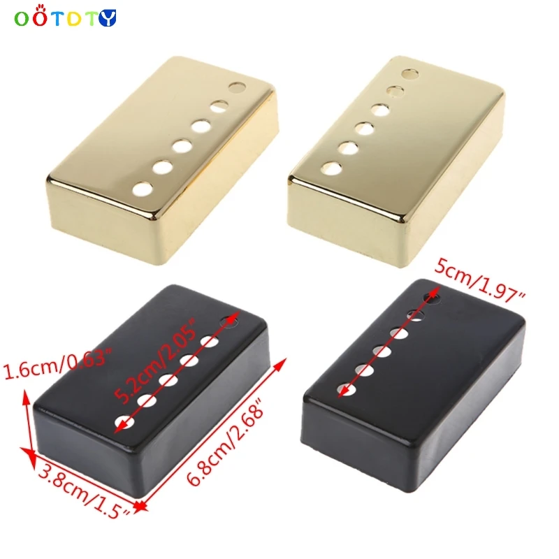 

1 pair Metal Guitar Humbucker Pickup Covers Guitars Neck & Bridge Pickups Cover for 50/52mm LP guitar
