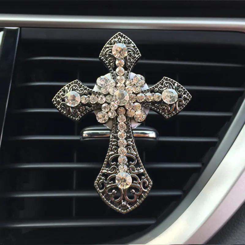 

Dzanken Cool Hollow Cross Shaped Air Freshener Lavender Ocean Juicy Peach Lemon Solid Perfume& Air Vent& Perfume