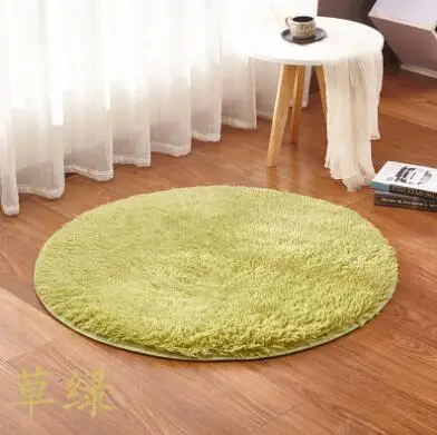 9 размеров пушистый круглый ковер ковры для гостиной ковер из искусственного меха для детской комнаты длинные плюшевые коврики для спальни мохнатые ковры - Цвет: Grass green